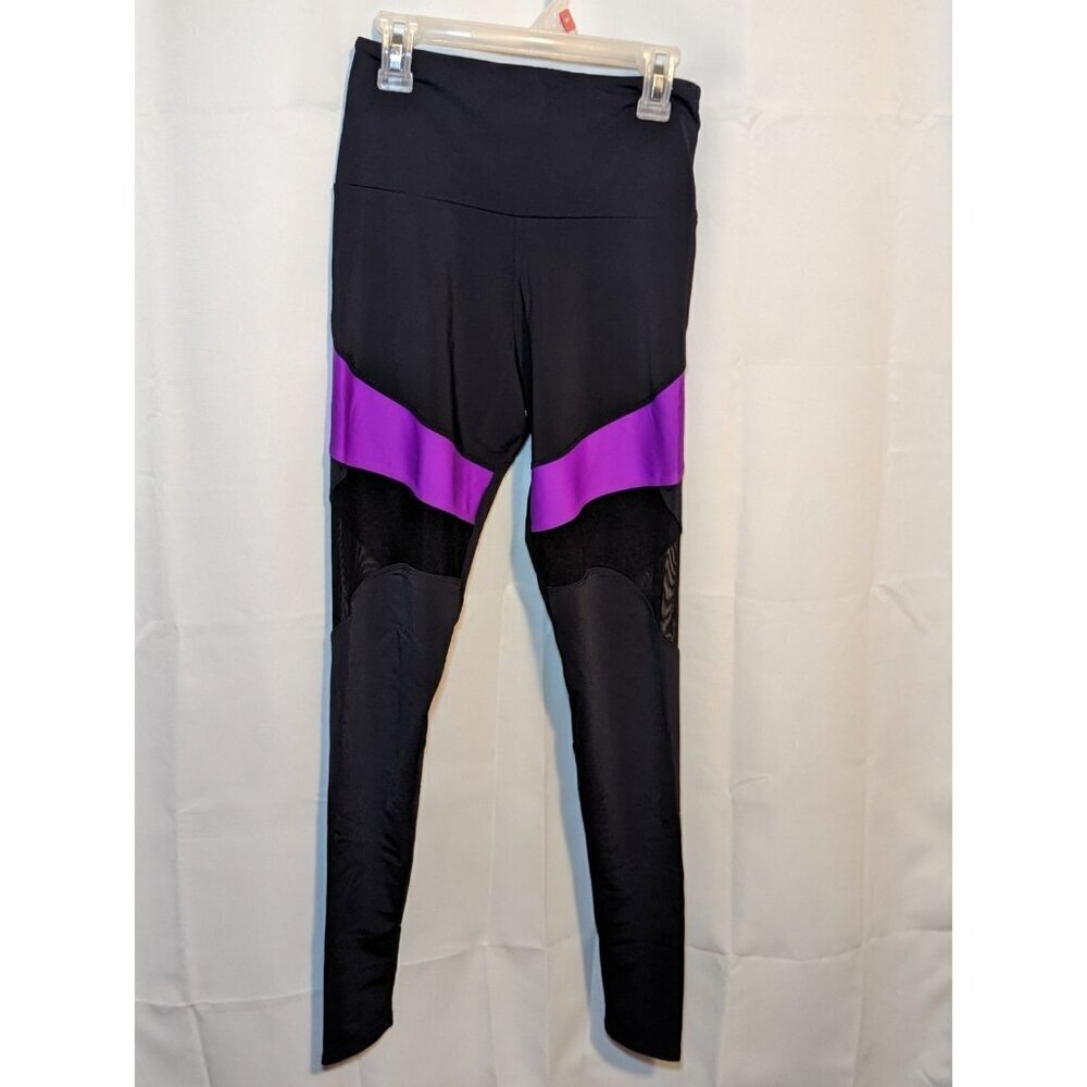 Onzie Women Leggings Size S/M With Mesh And Purple Detail